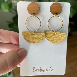 Brinley & Co. leather and 14k gold filled earrings.